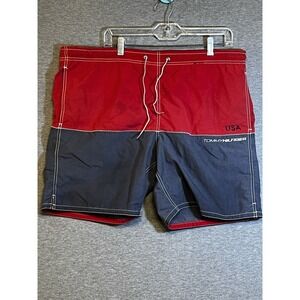 TOMMY HILFIGER Swim Trunks Men's Sz M  Shorts Blue Red